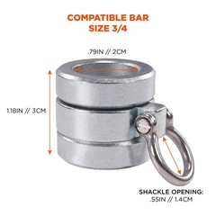 Ergodyne Squids 3791 Sleever Bar Lock Collar with Tethering .75 in, Silver