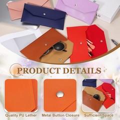 PU Leather Envelope Wallet Money for Women Men Orange
