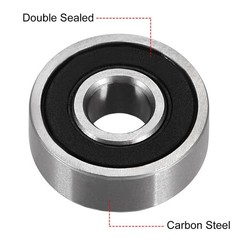 20 Pcs 6mmx17mmx6mm Double Sealed 606-2RS Ball Bearings High Carbon Steel Z1