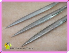 6 pcs 180mm ( 7″ inch ) Diamond coated FLAT & HALF ROUND glass files 3 GRIT SET