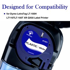 10PK Compatible Dymo LetraTag Refill 91331 Plastic 1/2” Label Tape LT-100H QX50