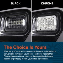 TRUE MODS 7×6 5×7 H6054 Chrome LED Headlights H4 2B1 Sealed Beam Replacement …