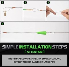 14FT Wire Running Fiberglass Fish Rods Set with Storage Case – Easy Installation