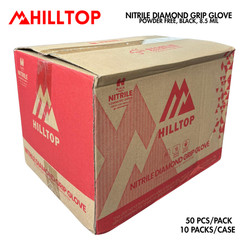 HILLTOP-HEAVY DUTY NITRILE DIAMOND GRIP GLOVES POWDER FREE 8.5 MIL-500 PCS/CASE