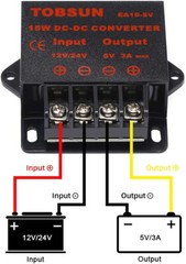 DC 12V 24V Step Down To 5V 3A 15W Voltage Regulator Power Supplie Buck Converter