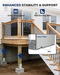 2 Pack 8×8 Post Base for Concrete, Pergola Black Brackets Kit w/ 1-Inch Standoff