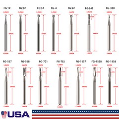 10-100pcs Dental Tungsten Steel Carbide /Gold Metal Cutting Burs For High Speed