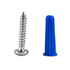 #8 x 1″ Anchor Kit with Screws, Blue Anchors & 3/16″ Drill Bit – 100 Pack