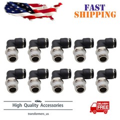 (Qty10) 1/4″ OD Tube X 1/4″ NPT Pneumatic Elbow, Push To Connect Air Fitting