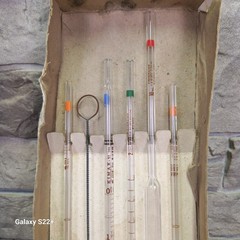 6 pc KIMAX Fisher NO. 3700 USA 2mL Reusable Volumetric Glass Pipette Pipet TD/TC