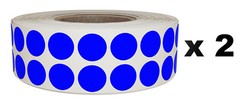 Royal Green Round Dot Stickers Blue 17mm 2440 Pack on Rolls