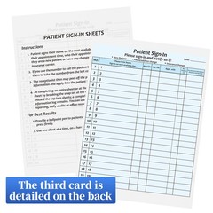125 Patient Sign-In Sheets, HIPAA Compliant, Adhesive Peel-Off NCR Forms for Cli