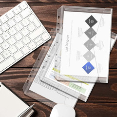 8.5X5.5 Binder Pockets, Poly Mini Binder Pocket 5.5 X 8.5 Inches, 7-Hole Punched