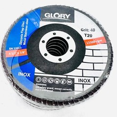 (PACK OF 10) GLORY INOX ZIRCONIA FLAP DISCS METAL STAINLESS STEEL T29 13300 RPM