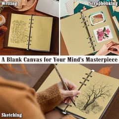 Leather Writing Journal Notebook, MALEDEN Classic Spiral Bound Notebook