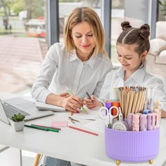 360 Rotating Pen and Pencil Holder Desk Organizer 5 Slots for Office School