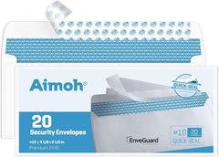 #10 Security Self Seal Envelopes – 500 Qty |No Window, Enveguard, 4⅛ X 9½”, Whit