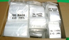 2,400 Zip Seal Lock Bags 2mil Poly Assorted 4 Sizes 600 each 2×2 2×3 3×4 4×6