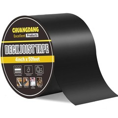 Black Joist Tape for Decking,0.7mmx4inx50ft,1-Pack,Anti-Corrosion,Weather-Res…