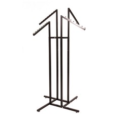 SSWBasics Black 4 Way Adjustable Clothing Rack with Slanted Arms – Retail