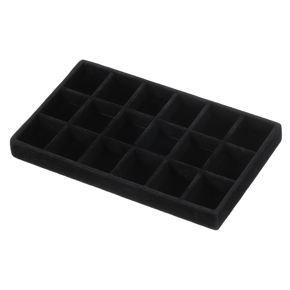 Velvet Jewelry Organizer Tray Wooden Jewelry Drawer Organizer Black