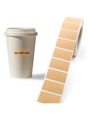 Kraft Paper Label Stickers Roll– Self-Adhesive Writable Packaging & Organization