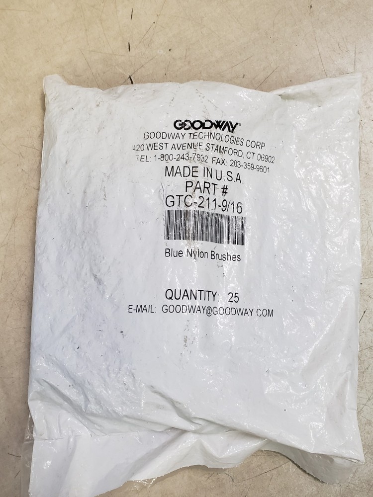 Goodway GTC-211-9/16 Tube Cleaning Brush, Blue Nylon, 9/16 (Bag of 25)