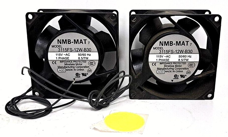 NMB-MAT AXIAL FANS 115V 2600/3050R/MIN 50/60HZ 0-16/0.25W 3115FS **LOT OF 2**
