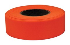 IPG 6880 Moisture Resistant Orange Flagging Ribbon 1.18 W in. x 50 L yd.