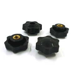 Thumb Screw Bolts Female Thread Black Round Fluted Clamping Knob M4 to M12
