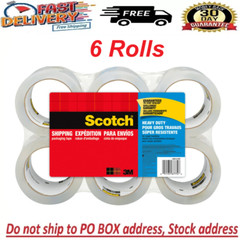 Scotch Heavy Duty Shipping Tape, 6 Rolls/Pack, 1.88″ x 54.6 yds, Clear (38506)..