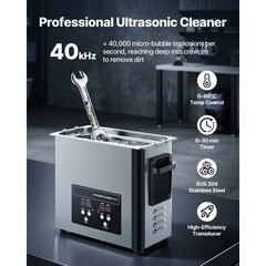 Uimoso 6L Ultrasonic Cleaner with Digital Timer & Heater Jewelry Cleaner 120W
