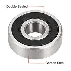 Double Sealed 629-2RS Deep Groove Ball Bearing Carbon Steel 10Pcs