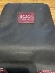 Bosca Soft Leather Pad Cover Dark Brown Vintage Envelope Closure No Strap