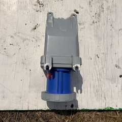 Leviton BX60-V Industrial Weatherproof Receptacle, 250V 16-30A, Gray/Blue