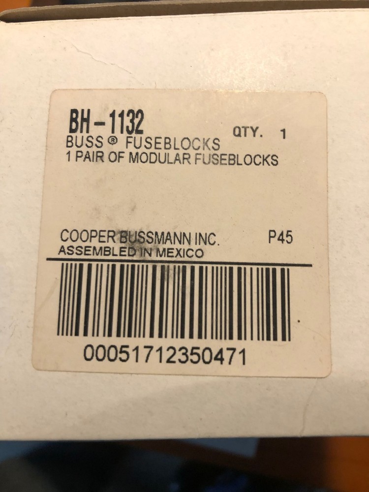 Bussmann BH-1132 Modular Fuse Block, 700V, 400A SET NO BOX
