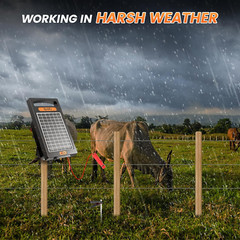 24 Hour Solar Electric Fence Charger,10 Miles Range Electric Fence Charger, up t