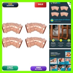 Sharkbite 1-1/4 X 1-1/4 Inch 45 Degree Elbow Copper Press Plumbing Fitting Pack