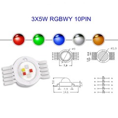 10pcs RGB RGBW RGBWW RGBWY RGBWYUV LED Chip Full Color Red Green Blue LED bead