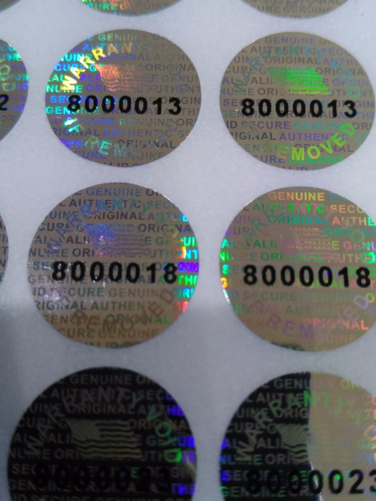 200 ROUND Pair serial 14 MM TAMPER EVIDENT SECURITY VOID HOLOGRAM LABELS SEALS