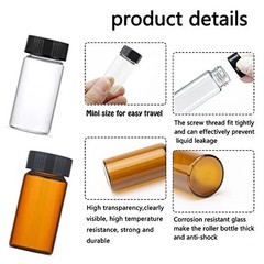 100pcs 4ml Glass Vials Amber/Clear Vials with Caps Small Lab Vials Sample Vials