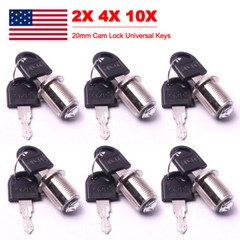 2/4/10X 20mm Cam Lock Door Cabinet LetterBox Mailbox Drawer Locker Universal Key