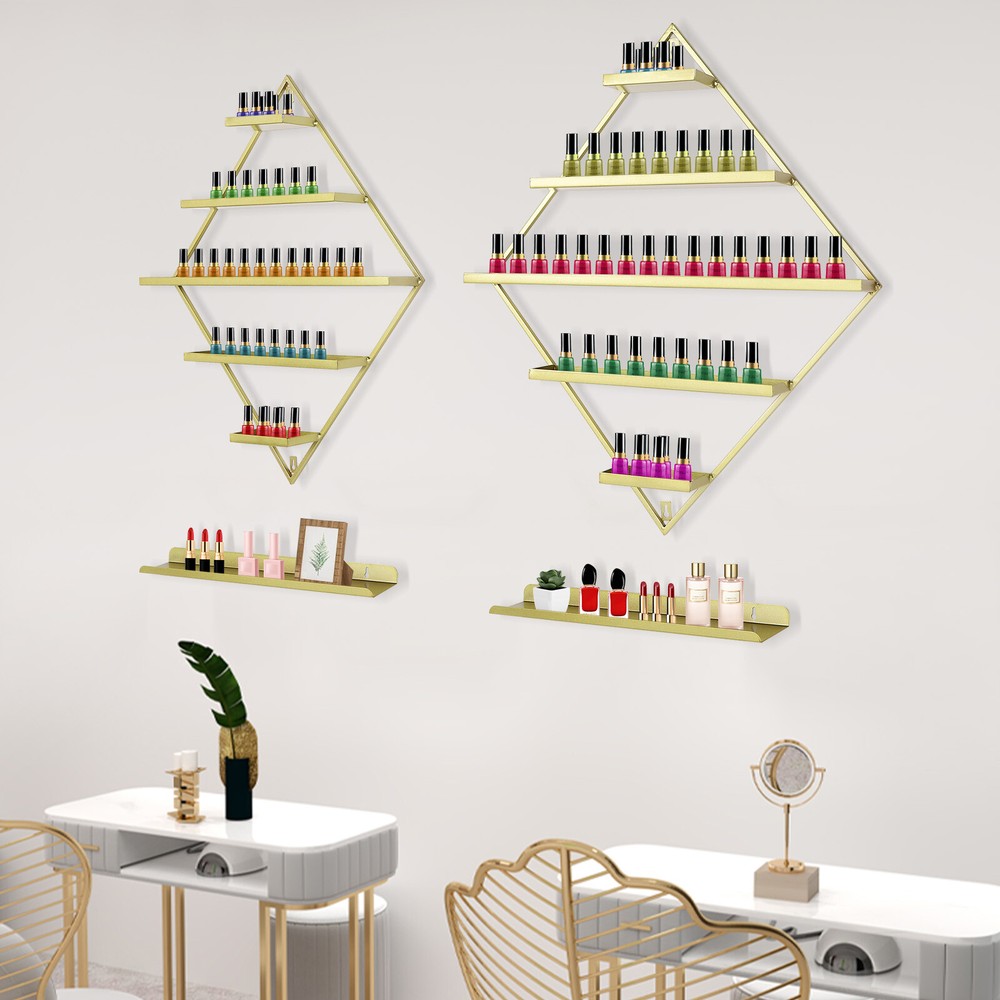 Rhombus?Nail?Polish?Racks, Wall-mounted Nail Polish Racks, 5-tier Display Racks