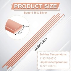 40 Sticks Brazing Rods AWS Bcup-5 15% Silver Solder Phos Copper Brazing Alloys r