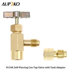 R134A Can Tap Refrigerant Dispenser Tank Adapter HeavyDuty Brass 1/4 1/2 ACME