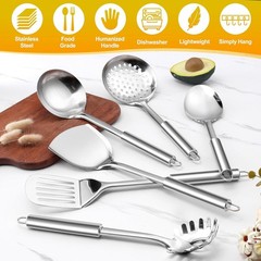 6-Piece Cooking Utensils Set, Stainl Steel Kitchen Utensils,