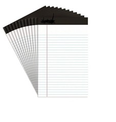 New White 5″ x 8″ Premium Narrow Ruled Writing Pads (12/Pack)