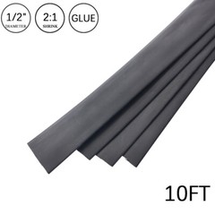 2:1 Heat Shrink Tubing Tube 1/2″ Black Glue Waterproof Dual Wall Wires Wrap