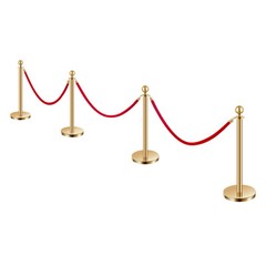 4-8 Pcs Gold Stanchion Post 2/3/4/6 Ropes/Belts Sand Injection Hollow Base