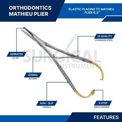 T/C Mathieu Plier Orthodontic Ortho Dental Straight 6.5″